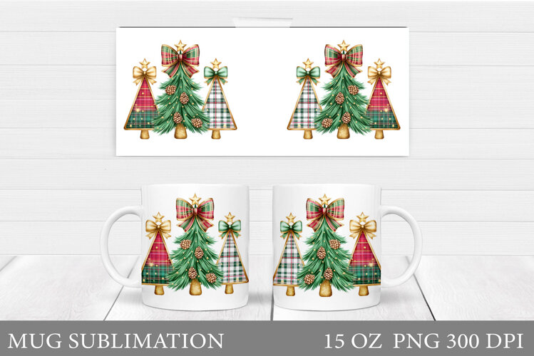 Christmas Tree Mug Sublimation. Christmas Tree Mug Design example image 1