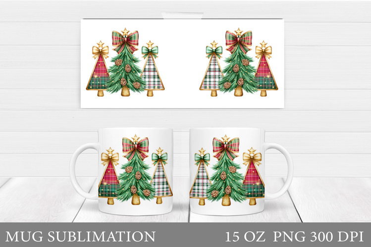 Christmas Tree Mug Sublimation. Christmas Tree Mug Design