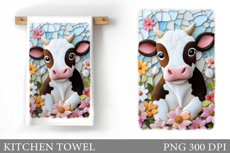 Cow Kitchen Towel Design. Cow Sublimation