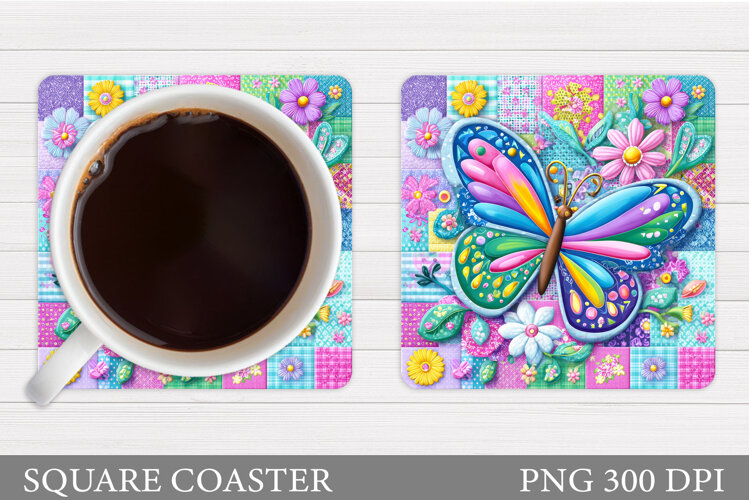 Butterfly Coaster Design. Butterfly Sublimation example image 1