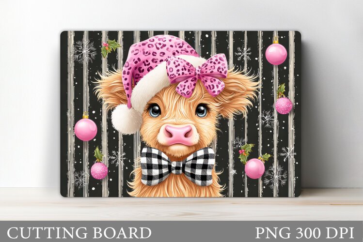 Christmas Cow Cutting Board. Christmas Cutting Board example image 1