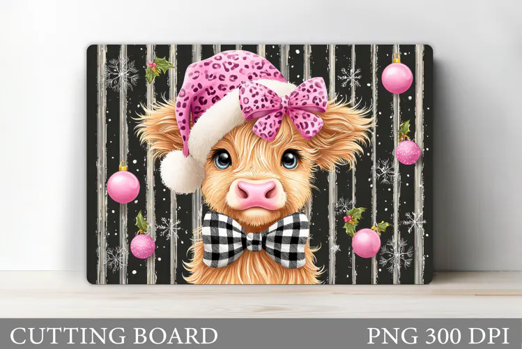 Christmas Cow Cutting Board. Christmas Cutting Board