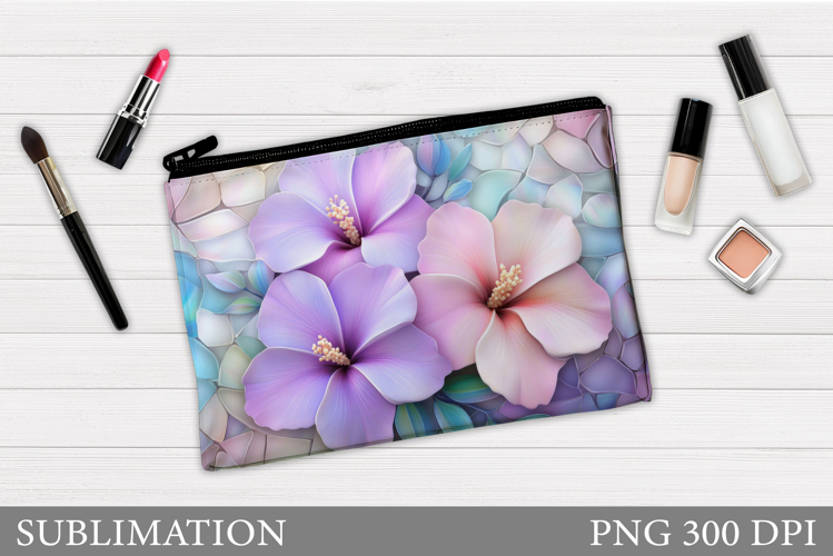 Flowers Makeup Bag Design. Floral Makeup Pouch Sublimation