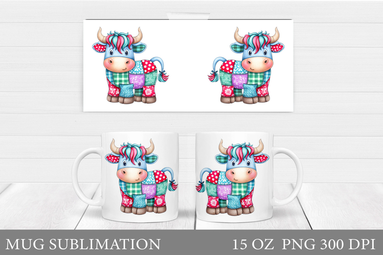 Christmas Cow Mug Design. Christmas Mug Sublimation