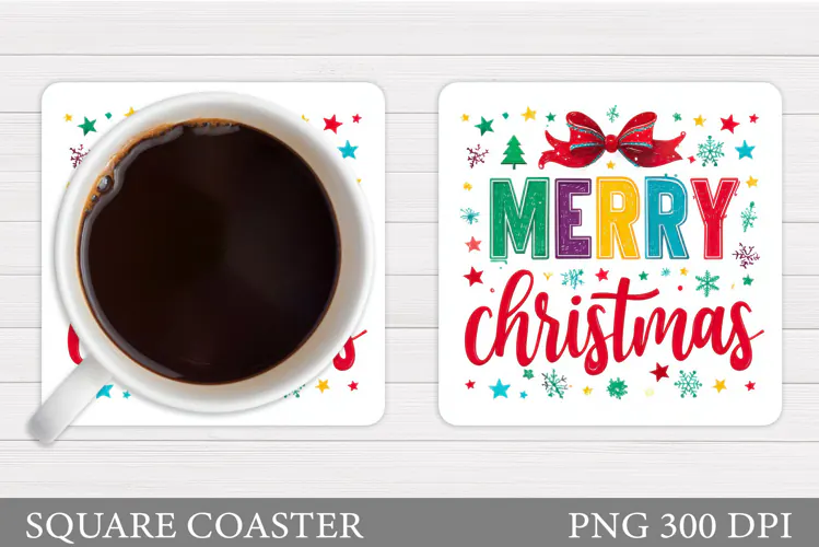 Merry Christmas Coaster. Christmas Coaster Design