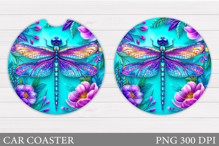 Dragonfly Car Coaster. Dragonfly Sublimation