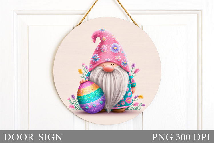 Easter Gnome Door Sign Design. Easter Door Sign Sublimation