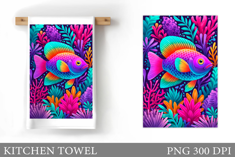 Fish Kitchen Towel Design. Fish Sublimation