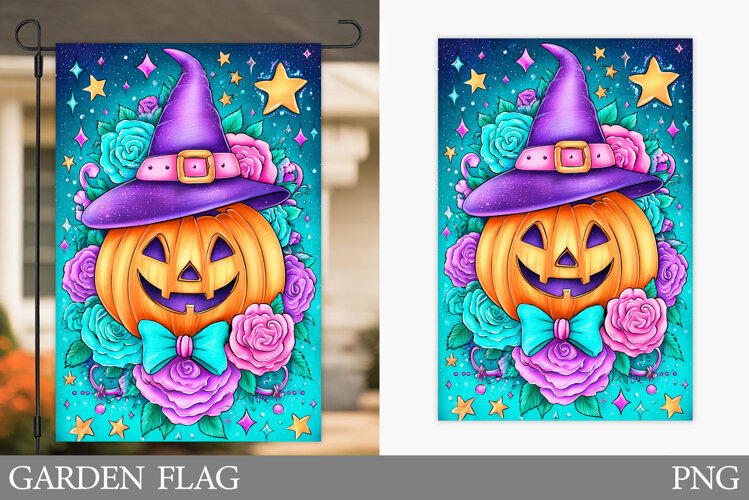 Halloween Pumpkin Garden Flag. Halloween Garden Flag Design example image 1