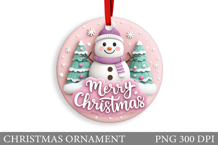 Snowman Christmas Ornament. Winter Christmas Ornament Design