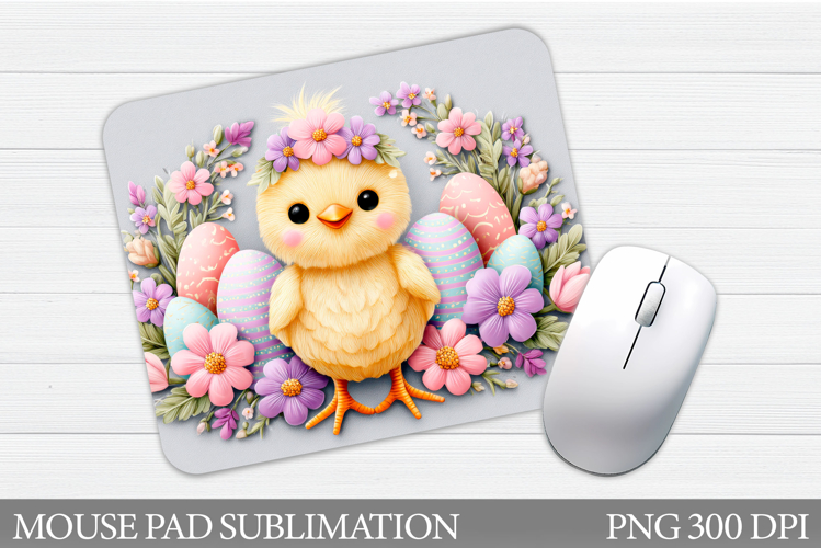 Easter Chick Mouse Pad. Chick Eggs Mouse Pad Sublimation