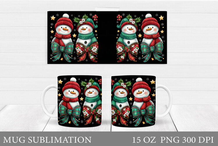 Christmas Snowman Mug Design. Christmas Mug Sublimation example image 1