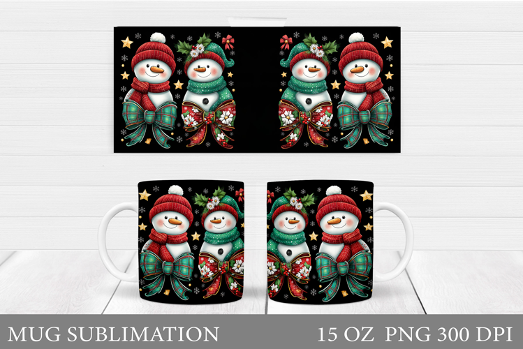 Christmas Snowman Mug Design. Christmas Mug Sublimation