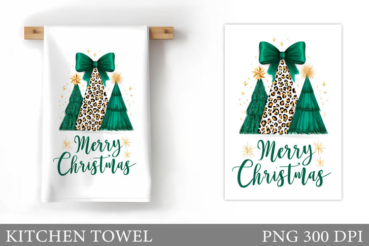 Christmas Tree Kitchen Towel. Christmas Kitchen Towel Design example image 1