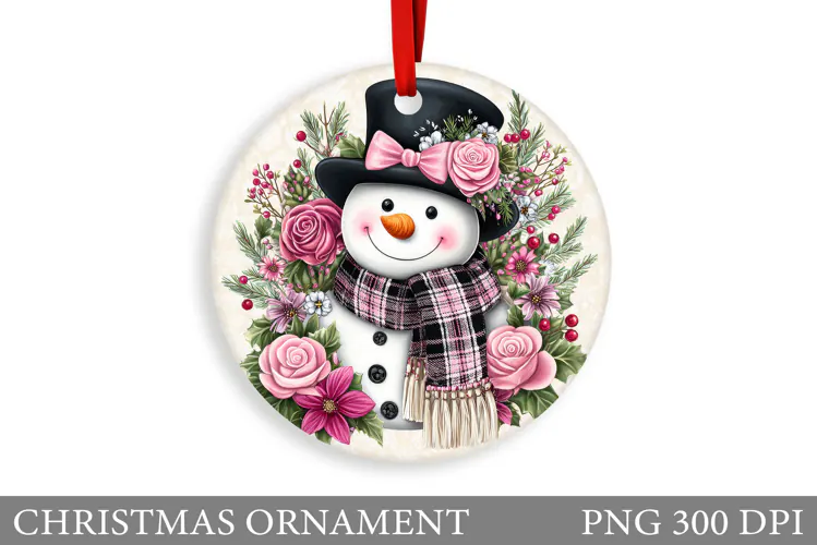 Cute Snowman Christmas Ornament. Snowman Ornament Design