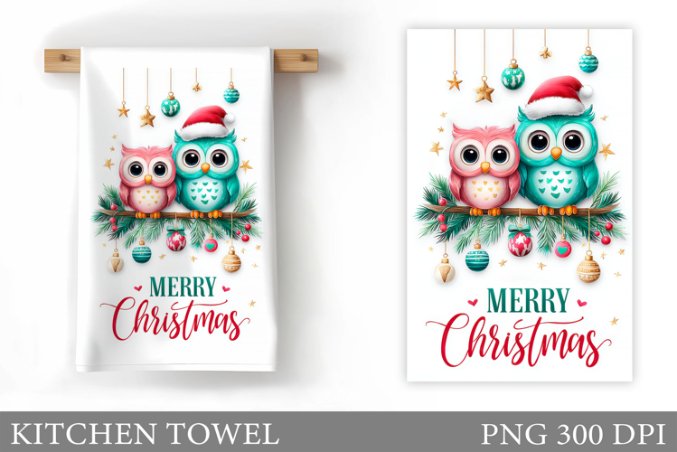 Christmas Owl Kitchen Towel. Christmas Owl Kitchen Towel