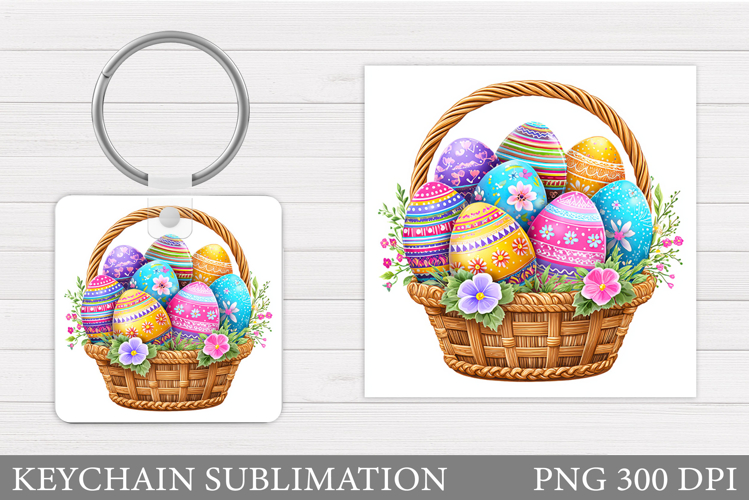 Easter Eggs Keychain Design. Easter Keychain Sublimation