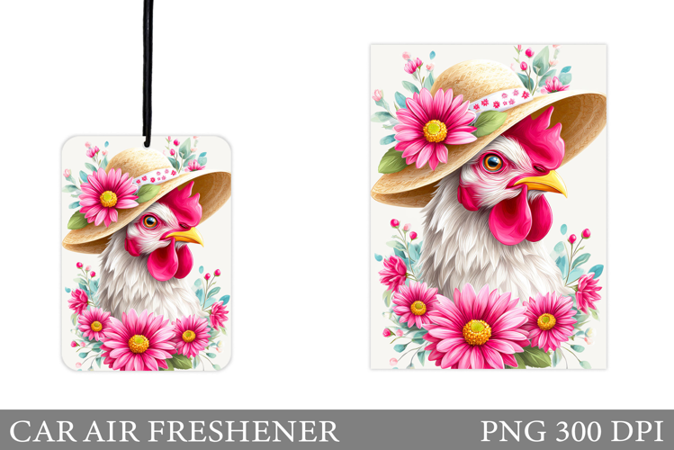 Chicken Car Air Freshener. Chicken Sublimation