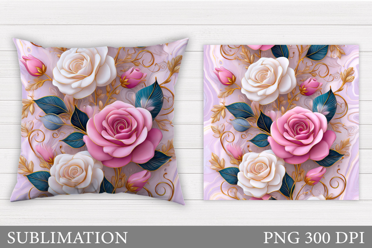 Roses Pillow Sublimation. Flowers Sublimation