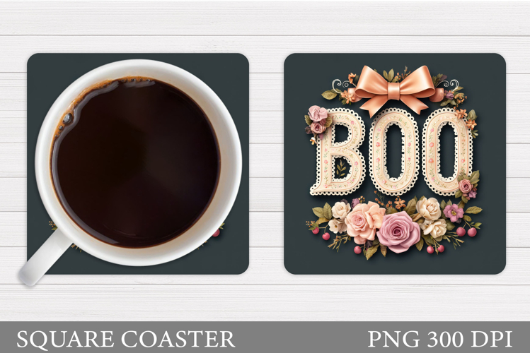 Boo Coaster Design. Halloween Sublimation