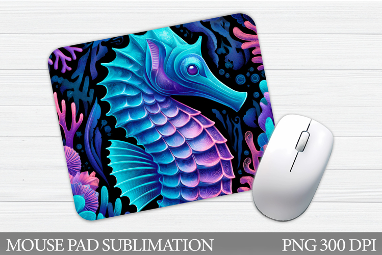 Seahorse Mouse Pad Sublimation. Sea Mouse Pad Design