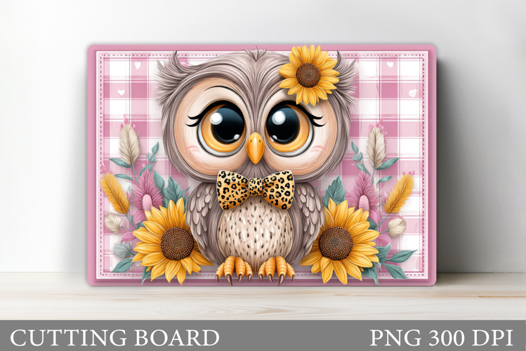 Cute Owl Cutting Board. Owl Flowers Kitchen Cutting Board