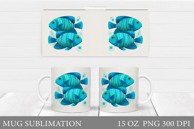 Fish Mug Wrap Design. Fish Mug Sublimation example image 1