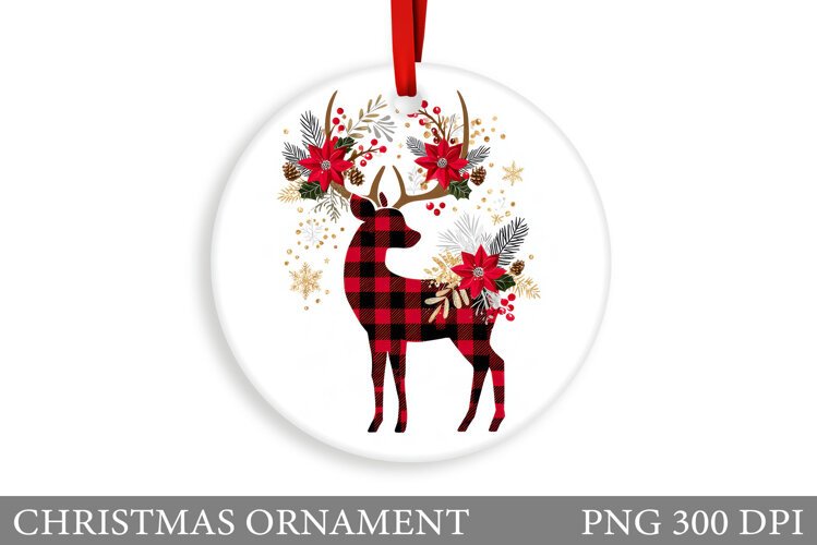Reindeer Christmas Ornament. Christmas Deer Ornament Design example image 1