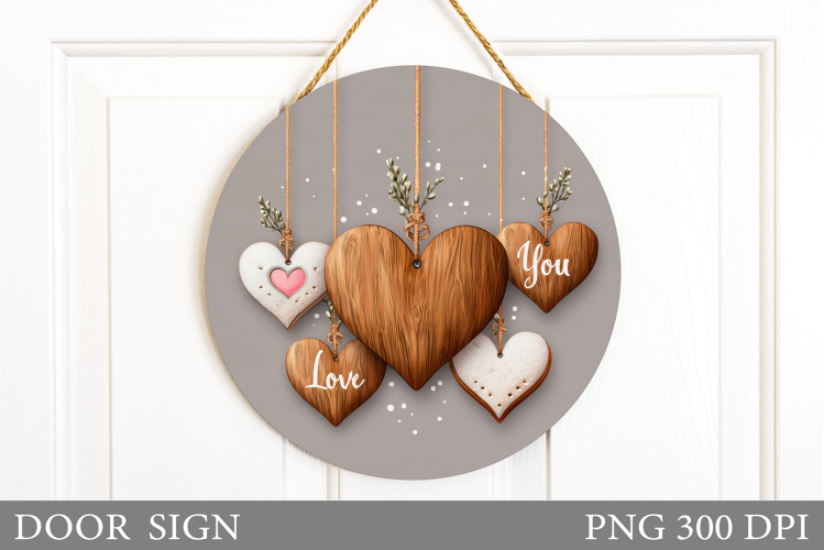 Valentines Day Door Sign. Hearts Door Sign Sublimation