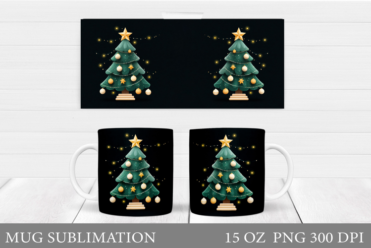 Christmas Tree Mug Design. Christmas Tree Mug Sublimation