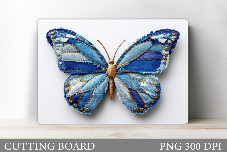 Denim Butterfly Cutting Board. Butterfly Sublimation