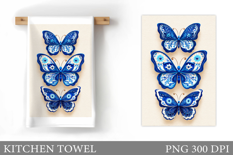 Butterflies Kitchen Towel. Butterflies Sublimation