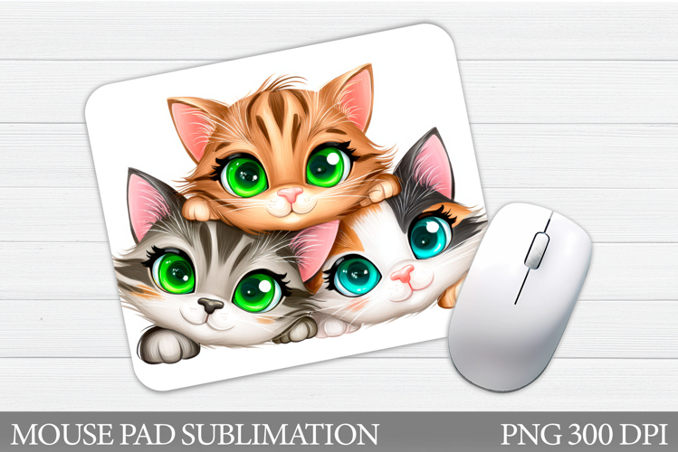Cute Cats Mouse Pad Design. Cats Mouse Pad Sublimation