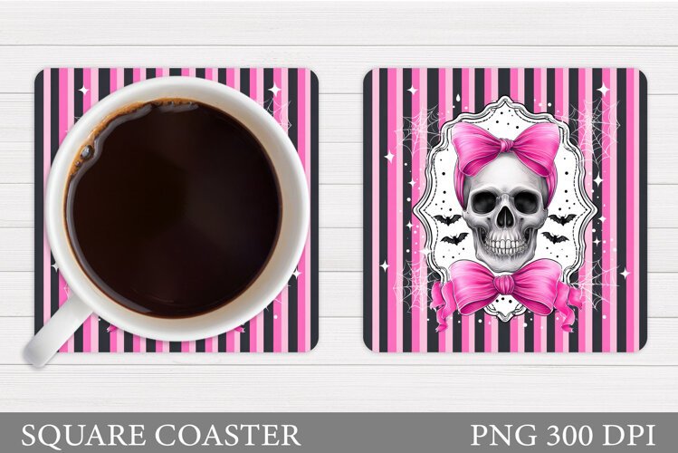 Skull Coaster Design. Halloween Coaster Sublimation example image 1