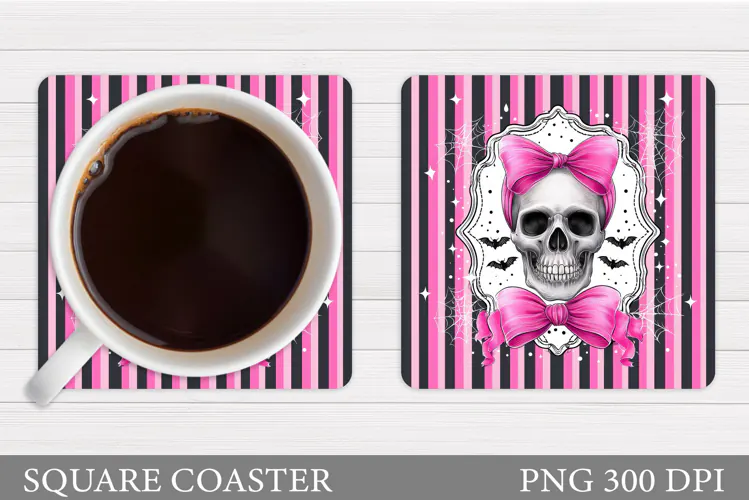 Skull Coaster Design. Halloween Coaster Sublimation