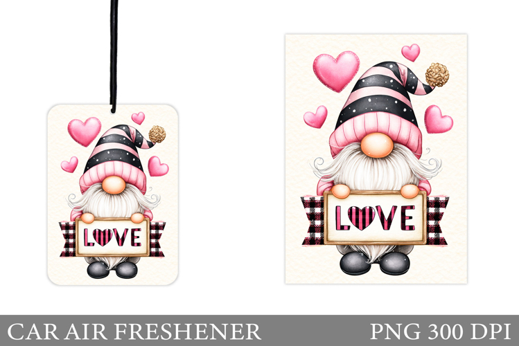 Cute Gnome Car Air Freshener. Valentines Car Air Freshener