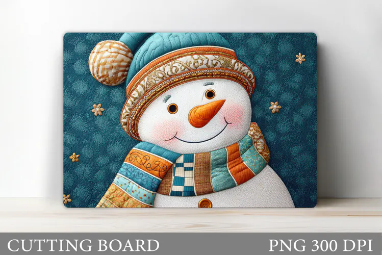 Snowman Cutting Board Design. Christmas Cutting Board