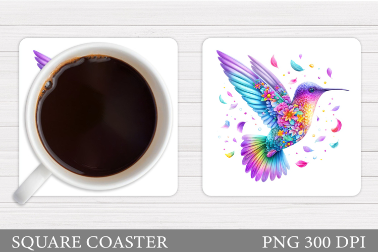 Hummingbird Square Coaster. Hummingbird Coaster Sublimation