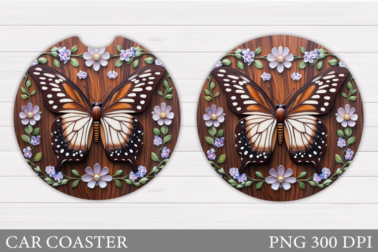 Butterfly Car Coaster Design. Butterfly Sublimation