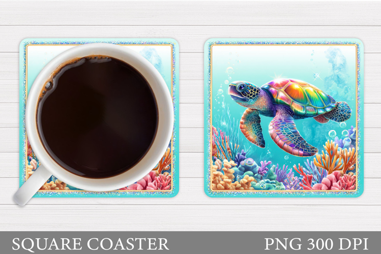 Sea Turtle Coaster Design. Turtle Coaster Sublimation