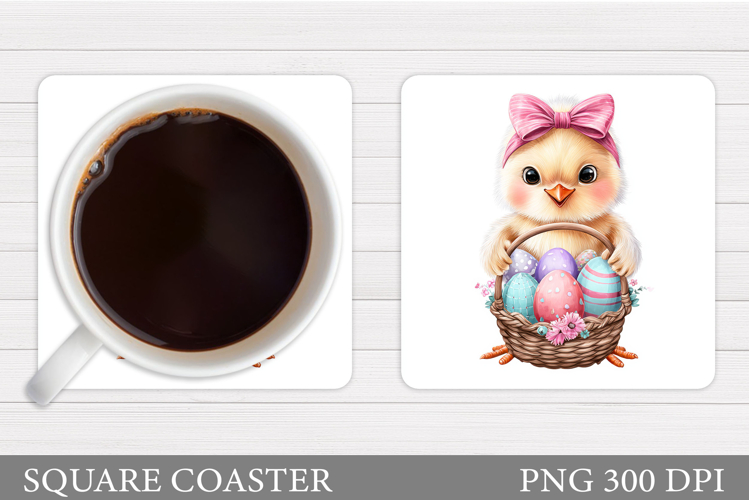 Easter Chick Coaster Design. Easter Eggs Coaster Sublimation