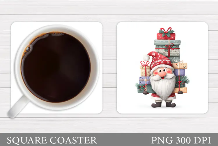 Christmas Gnome Coaster. Christmas Coaster Sublimation