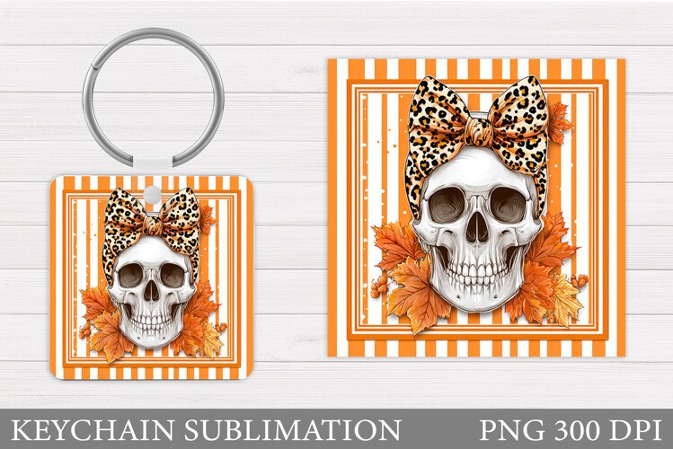 Skull Halloween Keychain. Skull Keychain Design example image 1
