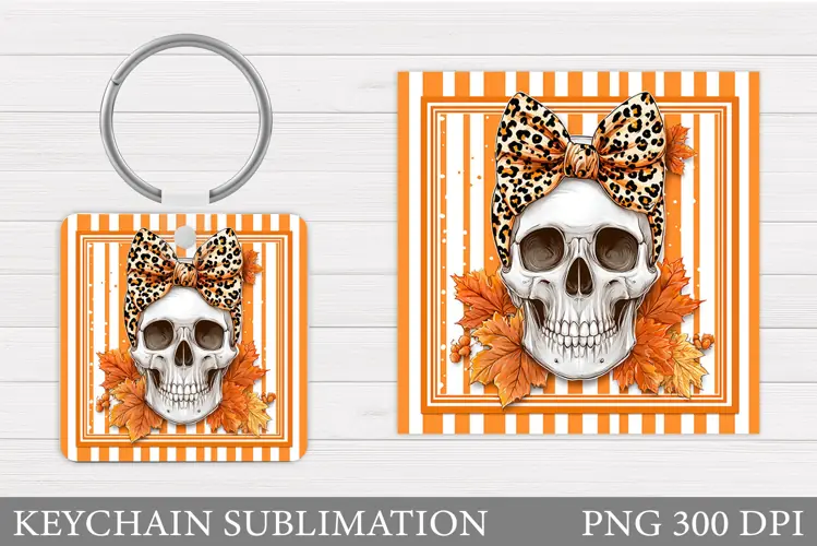 Skull Halloween Keychain. Skull Keychain Design