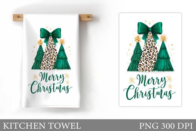 Christmas Tree Kitchen Towel. Christmas Kitchen Towel Design example image 1