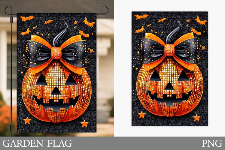 Halloween Pumpkin Garden Flag. Halloween Garden Flag Design example image 1