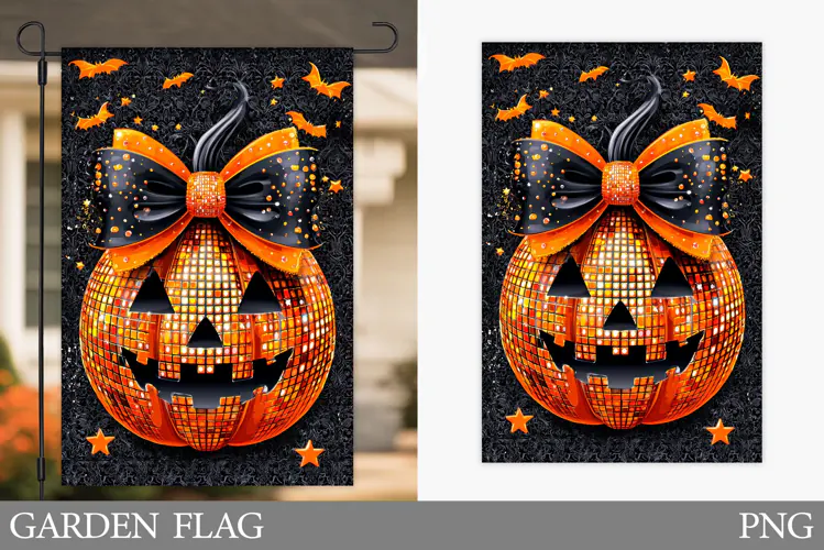 Halloween Pumpkin Garden Flag. Halloween Garden Flag Design