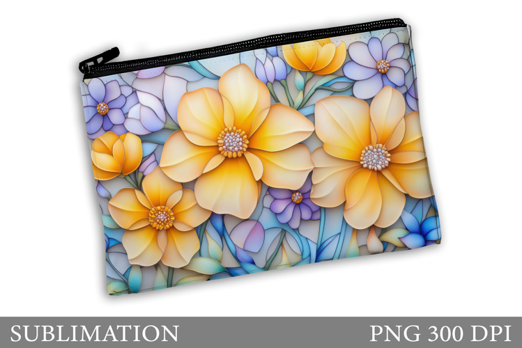 Flowers Makeup Bag Design. Flowers Sublimation
