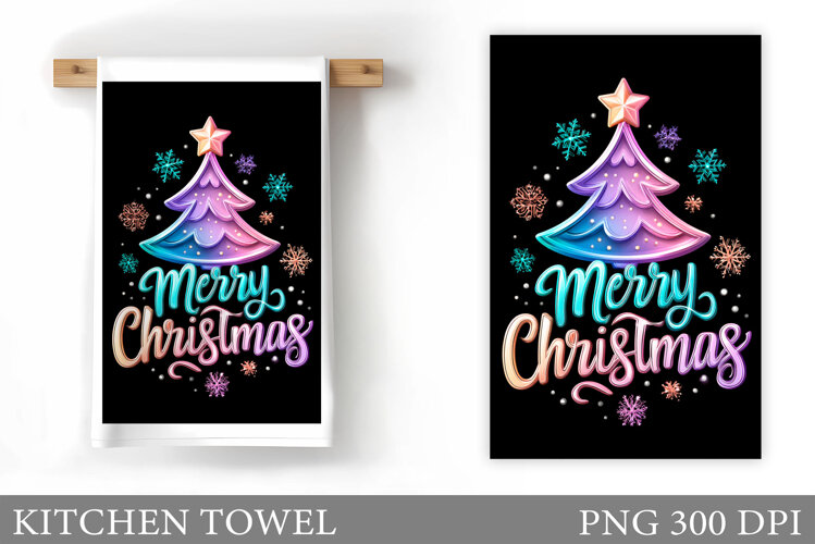 Christmas Tree Kitchen Towel. Christmas Deer Kitchen Towel example image 1