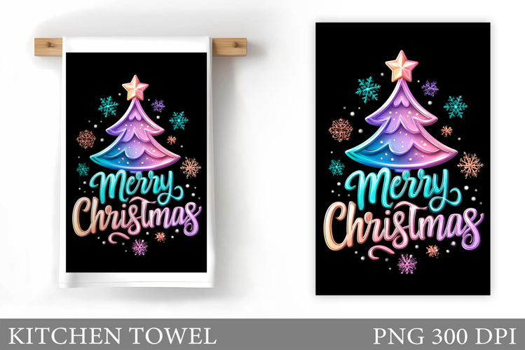 Christmas Tree Kitchen Towel. Christmas Deer Kitchen Towel